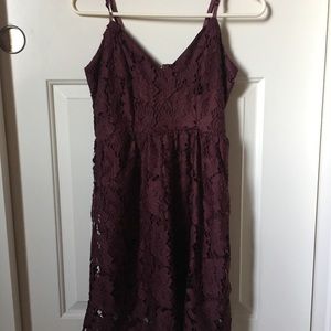 Lace burgundy dress
